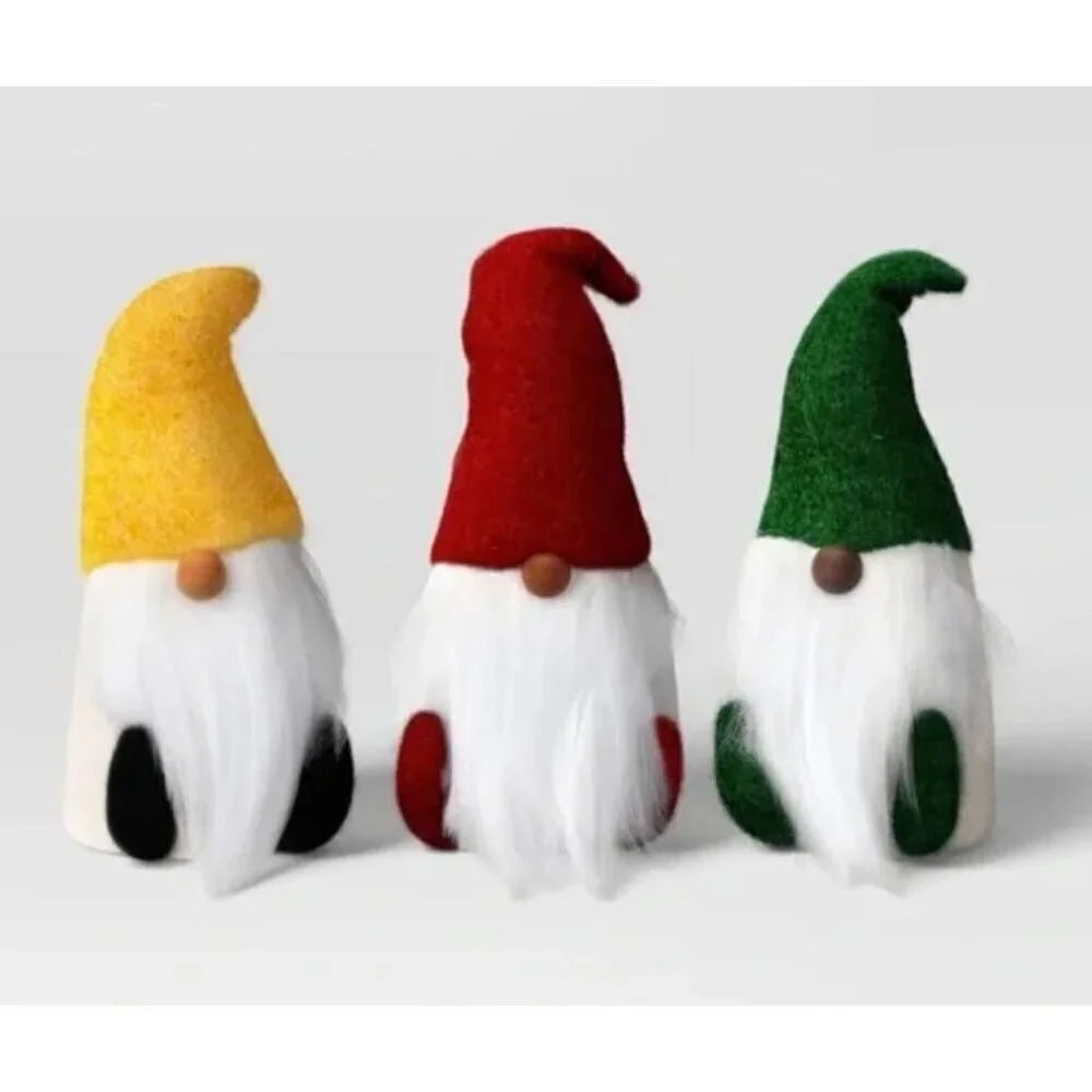 Target Wondershop 3 Gnome Decor Set Felted Holiday Tabletop Mantel
